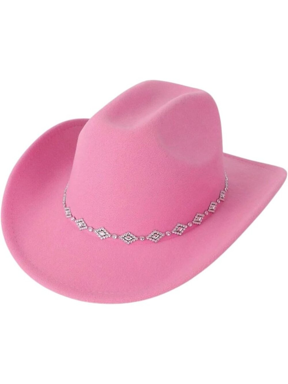 Women's Coral Pink Rhinestone Brim Rodeo Imported Cowgirl Western Cowboy Hat